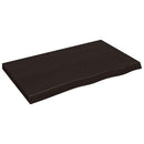 bordplade 100x60x(2-6) cm behandlet massivt egetræ mørkebrun