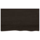 bordplade 100x60x(2-6) cm behandlet massivt egetræ mørkebrun