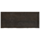 bordplade 120x50x(2-4) cm behandlet massivt egetræ mørkebrun