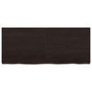 bordplade 120x50x(2-6) cm behandlet massivt egetræ mørkebrun