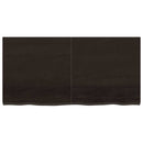 bordplade 120x60x(2-4) cm behandlet massivt egetræ mørkebrun