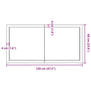 bordplade 120x60x(2-4) cm behandlet massivt egetræ mørkebrun
