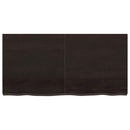 bordplade 120x60x(2-6) cm behandlet massivt egetræ mørkebrun