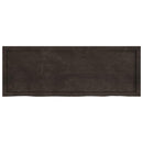 bordplade 140x50x(2-4) cm behandlet massivt egetræ mørkebrun