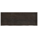 bordplade 140x50x(2-6) cm behandlet massivt egetræ mørkebrun