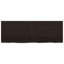 bordplade 140x50x(2-6) cm behandlet massivt egetræ mørkebrun