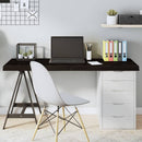 bordplade 140x50x(2-6) cm behandlet massivt egetræ mørkebrun