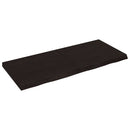 bordplade 140x60x(2-6) cm behandlet massivt egetræ mørkebrun