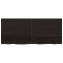 bordplade 140x60x(2-6) cm behandlet massivt egetræ mørkebrun