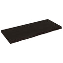 bordplade 140x60x(2-6) cm behandlet massivt egetræ mørkebrun