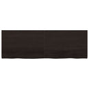 bordplade 180x60x(2-4) cm behandlet massivt egetræ mørkebrun