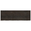 bordplade 180x60x(2-6) cm behandlet massivt egetræ mørkebrun