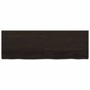 bordplade 180x60x(2-6) cm behandlet massivt egetræ mørkebrun