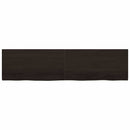 bordplade 200x50x(2-4) cm behandlet massivt egetræ mørkebrun