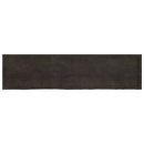 bordplade 200x50x(2-6) cm behandlet massivt egetræ mørkebrun