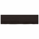 bordplade 200x50x(2-6) cm behandlet massivt egetræ mørkebrun