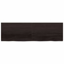 bordplade 200x60x(2-6) cm behandlet massivt egetræ mørkebrun
