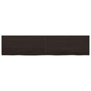 bordplade 220x50x(2-4) cm behandlet massivt egetræ mørkebrun
