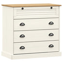 kommode VIGO 80x40x76 cm massivt fyrretræ hvid