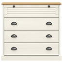 kommode VIGO 80x40x76 cm massivt fyrretræ hvid