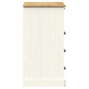 kommode VIGO 80x40x76 cm massivt fyrretræ hvid