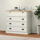 kommode VIGO 80x40x76 cm massivt fyrretræ hvid