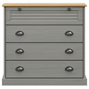 kommode VIGO 80x40x76 cm massivt fyrretræ grå