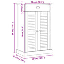 skoskab VIGO 60x35x96 cm massivt fyrretræ hvid