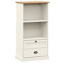 bogreol VIGO 60x35x114,5 cm massivt fyrretræ hvid