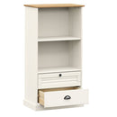 bogreol VIGO 60x35x114,5 cm massivt fyrretræ hvid