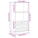 bogreol VIGO 60x35x114,5 cm massivt fyrretræ hvid