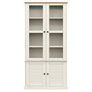 glasskab VIGO 85x35x170 cm massivt fyrretræ hvid