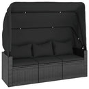 sofasæt til haven 4 dele med hynder polyrattan sort