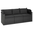 sofasæt til haven 4 dele med hynder polyrattan sort