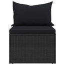 sofasæt til haven 4 dele med hynder polyrattan sort