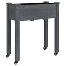 plantekasse med foring 71x37x80 cm massivt fyrretræ grå