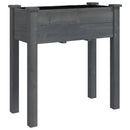 plantekasse med foring 71x37x80 cm massivt fyrretræ grå