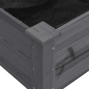 plantekasse med foring 71x37x80 cm massivt fyrretræ grå