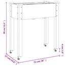 plantekasse med foring 71x37x80 cm massivt fyrretræ grå