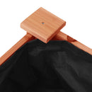plantekasse med foring 118x59x80 cm massivt fyrretræ brun