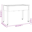 plantekasse med foring 118x59x80 cm massivt fyrretræ brun