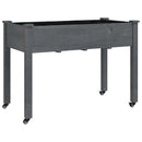 plantekasse med foring 118x59x80 cm massivt fyrretræ grå