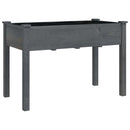 plantekasse med foring 118x59x80 cm massivt fyrretræ grå