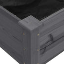 plantekasse med foring 118x59x80 cm massivt fyrretræ grå