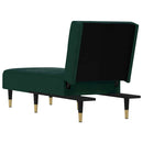 chaiselong velour mørkegrøn