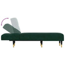 chaiselong velour mørkegrøn