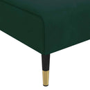 chaiselong velour mørkegrøn