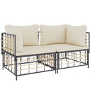 hjørnemoduler til havesofa 2 stk. med hynder polyrattan