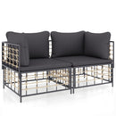 hjørnemoduler til havesofa 2 stk. med hynder polyrattan