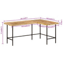 skrivebord 165x110x77 cm massivt mangotræ og jern